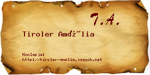Tiroler Amália névjegykártya