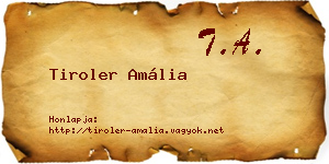 Tiroler Amália névjegykártya