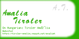 amalia tiroler business card